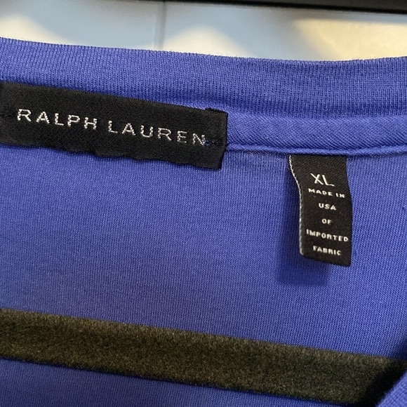 Ralph Lauren Sport T-Shirt Womens XL Periwinkle V neck 100% Cotton Quiet Luxury - Picture 4 of 8